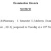 II B.Tech & B.Pharmacy I Semester II Mid 15th November 2013. Postponed